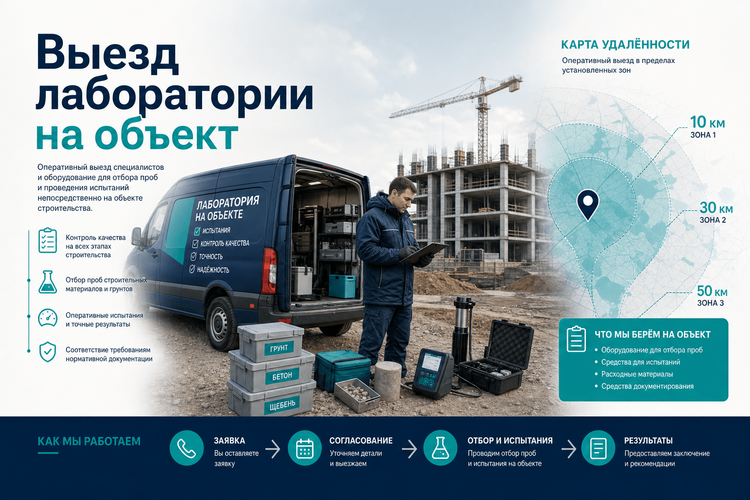 Как заказать выезд лаборатории на объект: подбор через LABGO