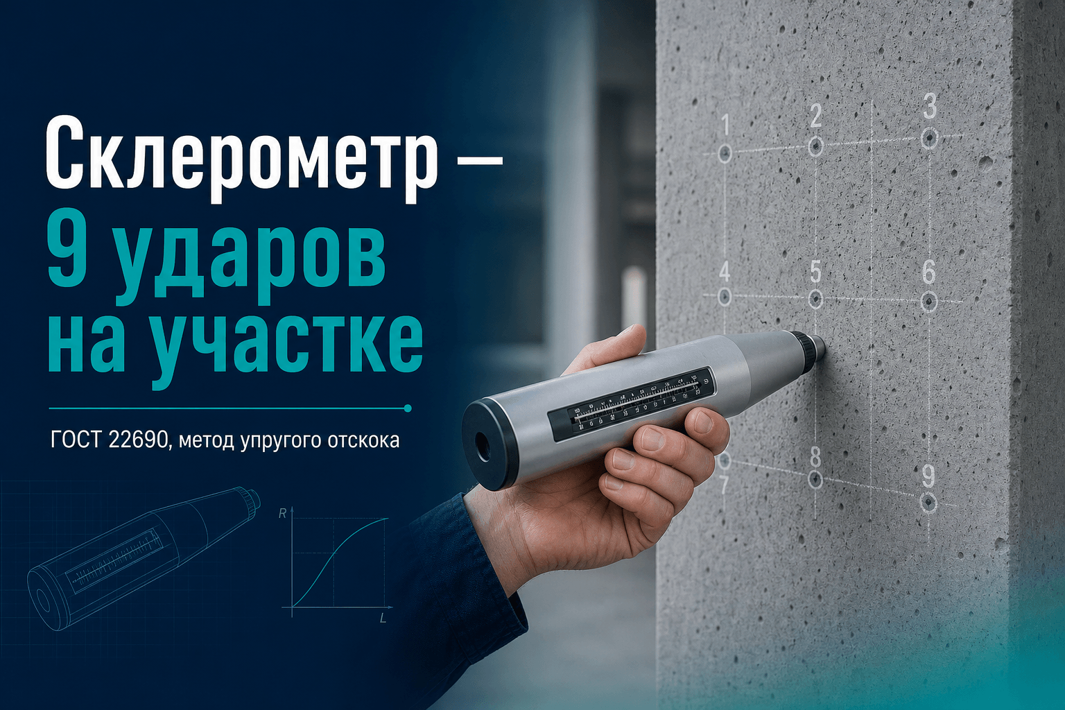 Метод упругого отскока (склерометр Шмидта) по ГОСТ 22690: протокол лаборанта