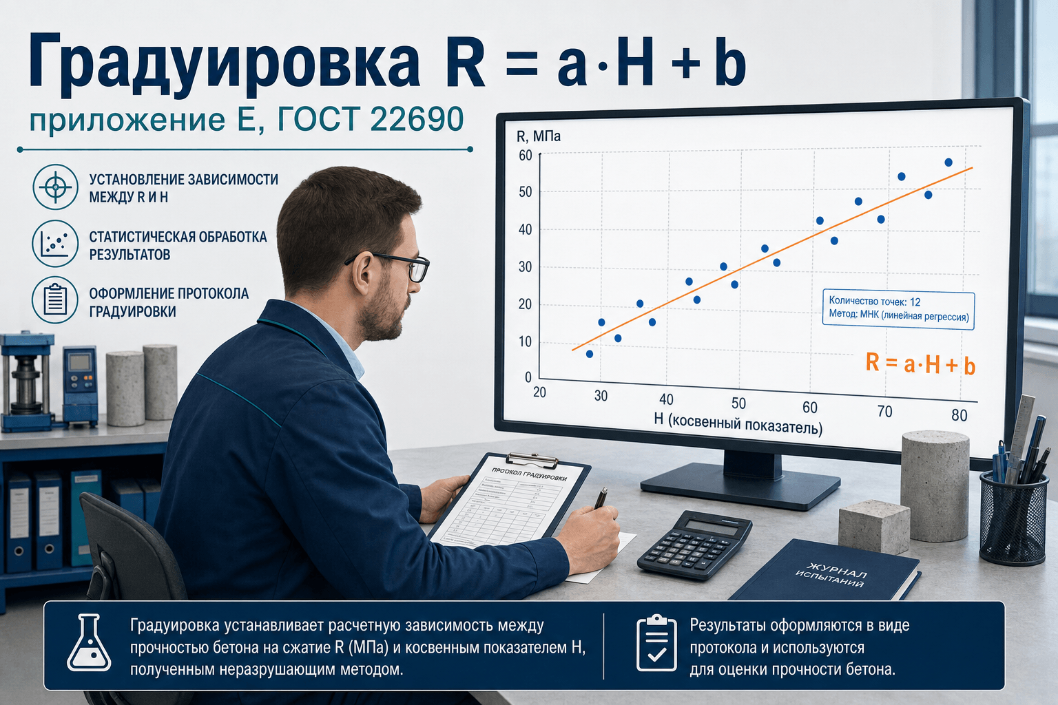 Построение градуировочной зависимости по ГОСТ 22690: пошагово
