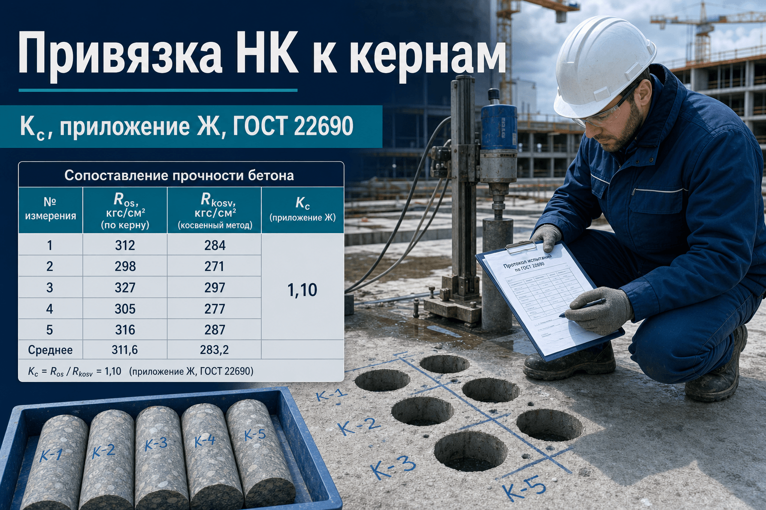 Привязка косвенного метода к кернам: требование ГОСТ 22690