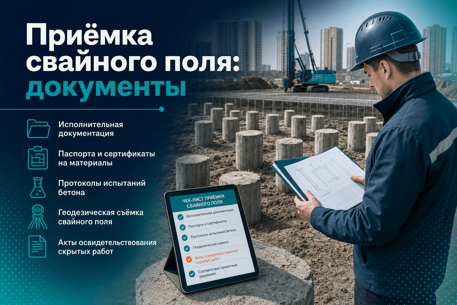 Приёмка свайного поля: документы и сейсмоакустика для ПТО по ГОСТ Р 72171-2025