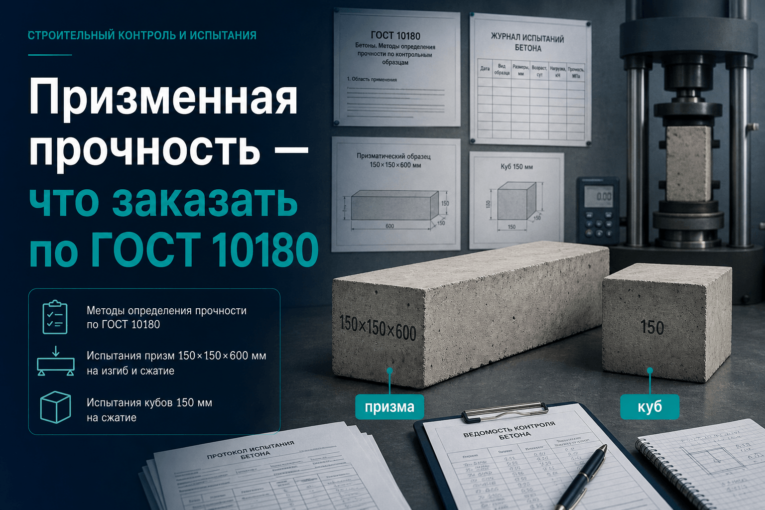 Призменная прочность и модуль упругости бетона: что заказывать для проекта
