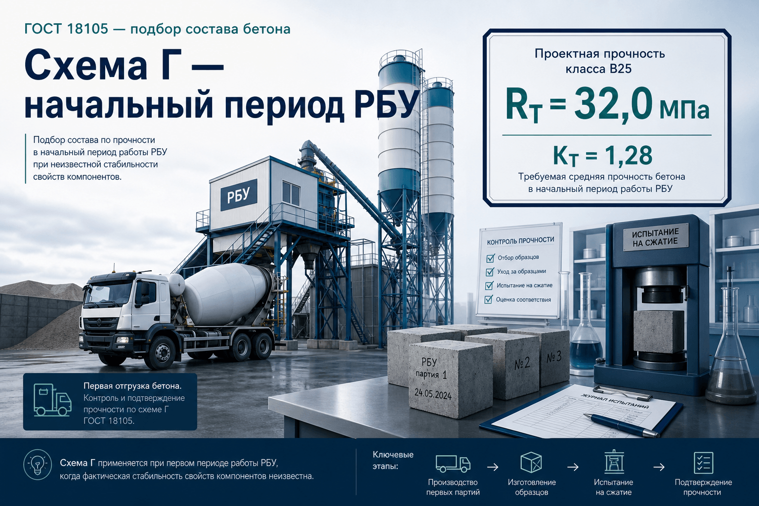 Схема Г на РБУ: фиксированный Kт, RT и приёмка партий в начальный период по ГОСТ 18105