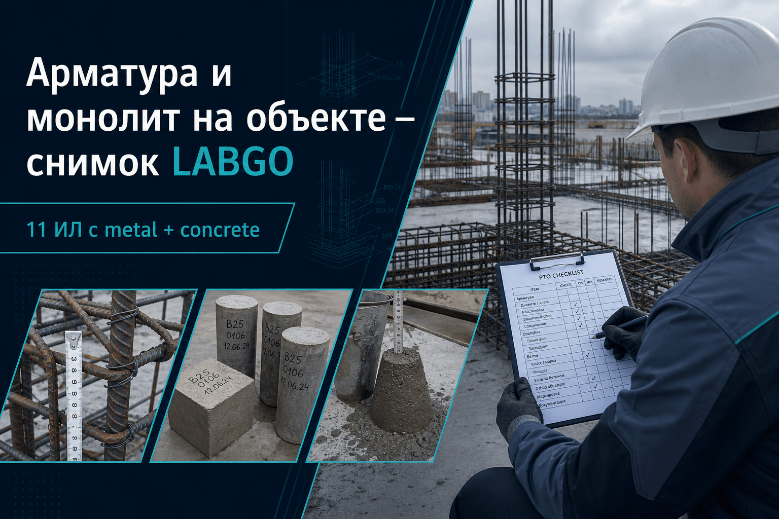 Арматура и монолит на объекте — сводка каталога LABGO для инженера ПТО
