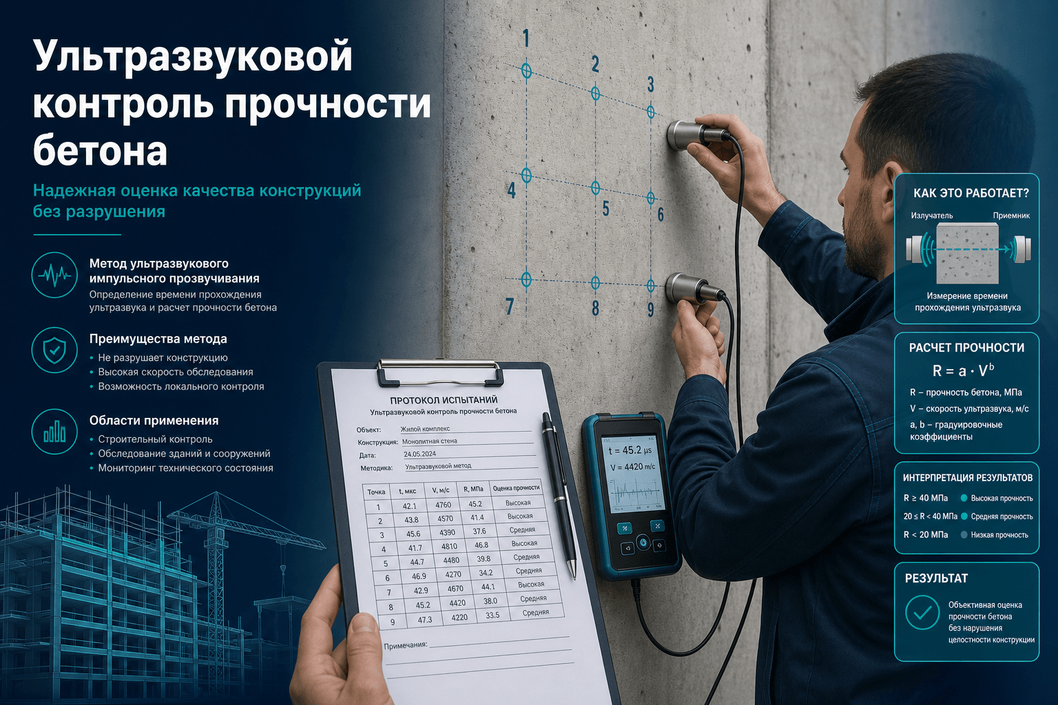 Ультразвуковой контроль прочности бетона — сводка каталога LABGO для инженера ПТО