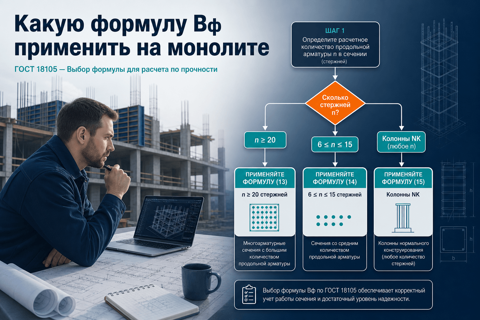 Какую формулу Bф применить на монолите: (13), (14), (15) или (16) по ГОСТ 18105