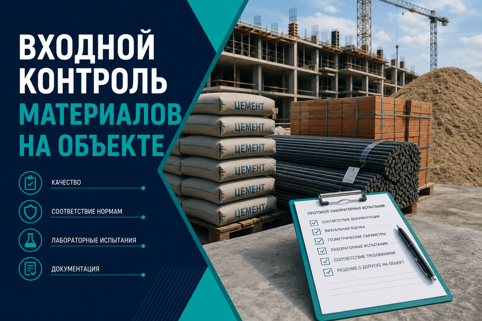 Входной контроль материалов на объекте — чеклист для инженера производственно-технического отдела