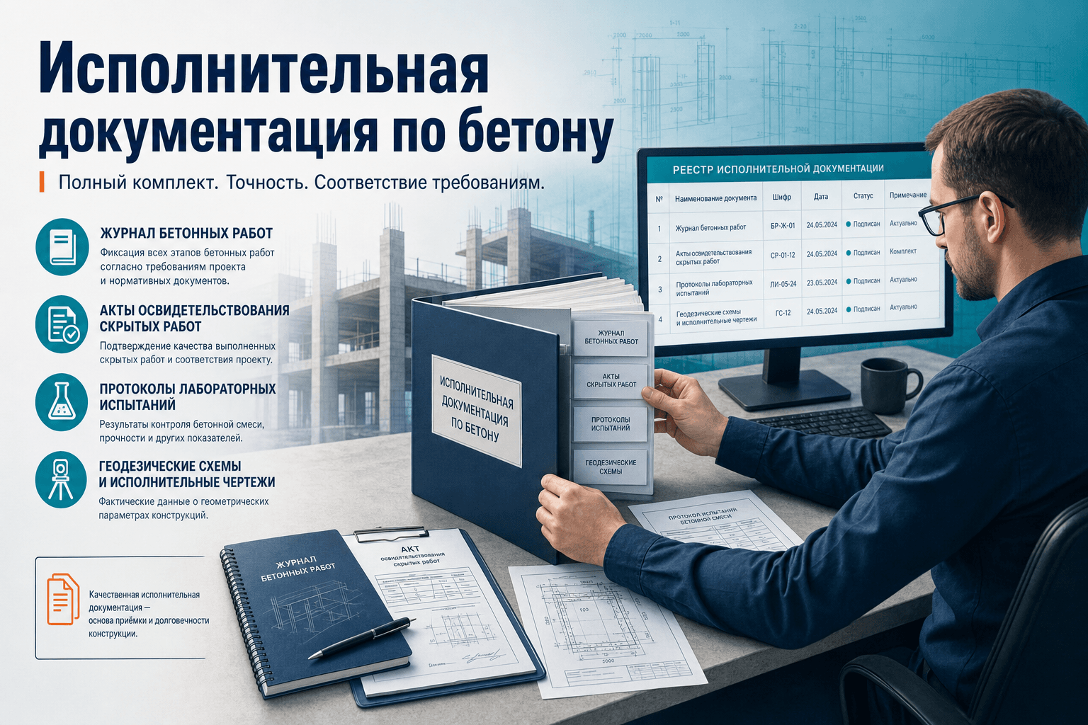 Исполнительная документация по бетону — цифровой сотрудник для инженера ПТО