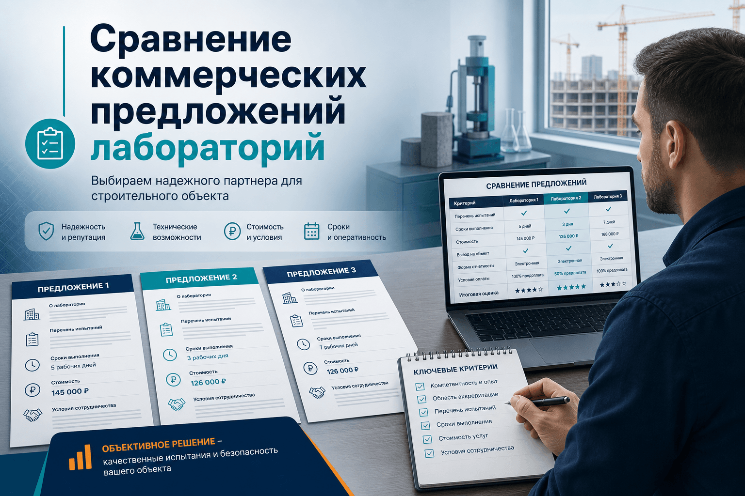 Как сравнить коммерческие предложения лабораторий — чеклист для инженера производственно-технического отдела