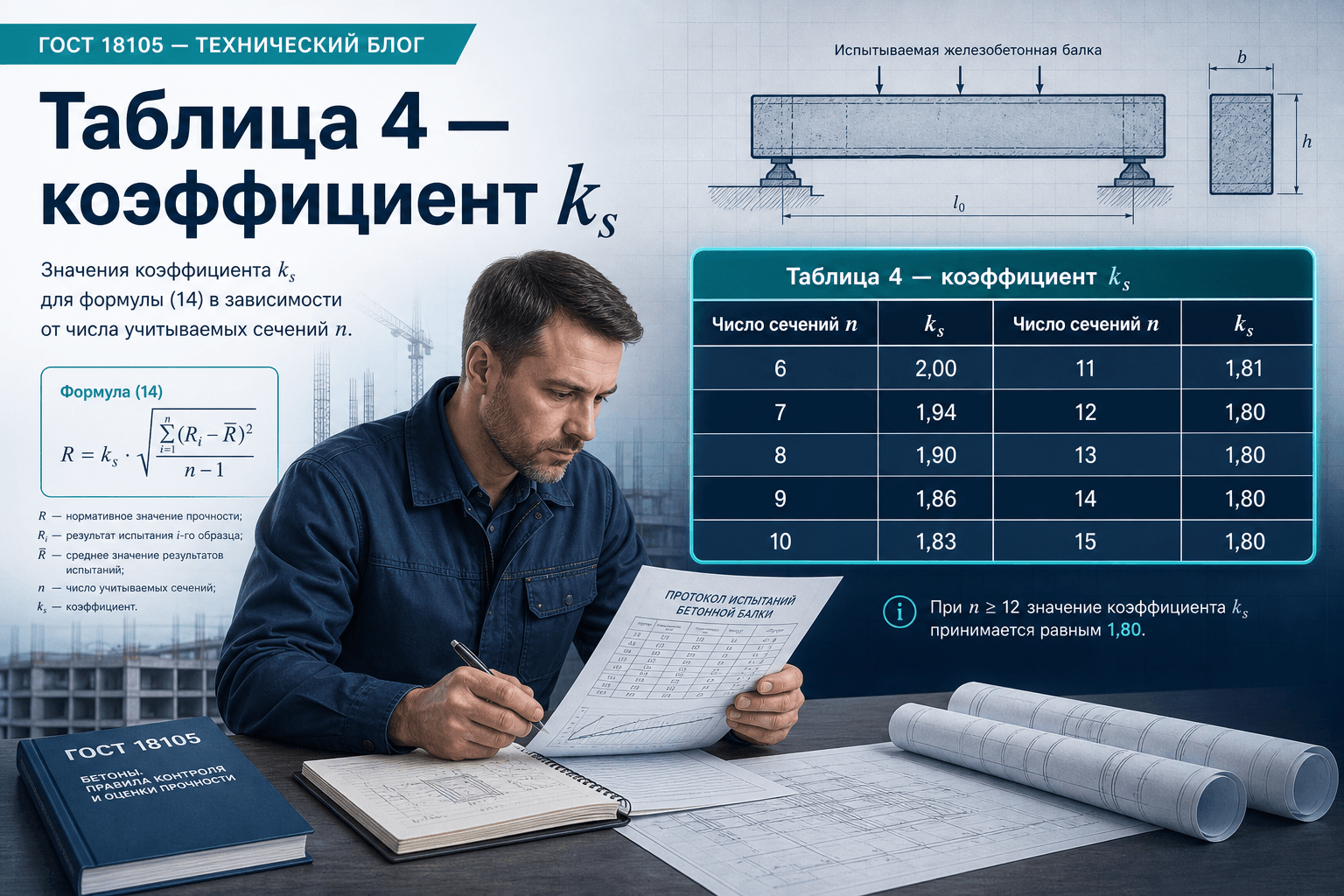 Таблица 4 и коэффициент k_s: формула (14) для Bф по ГОСТ 18105