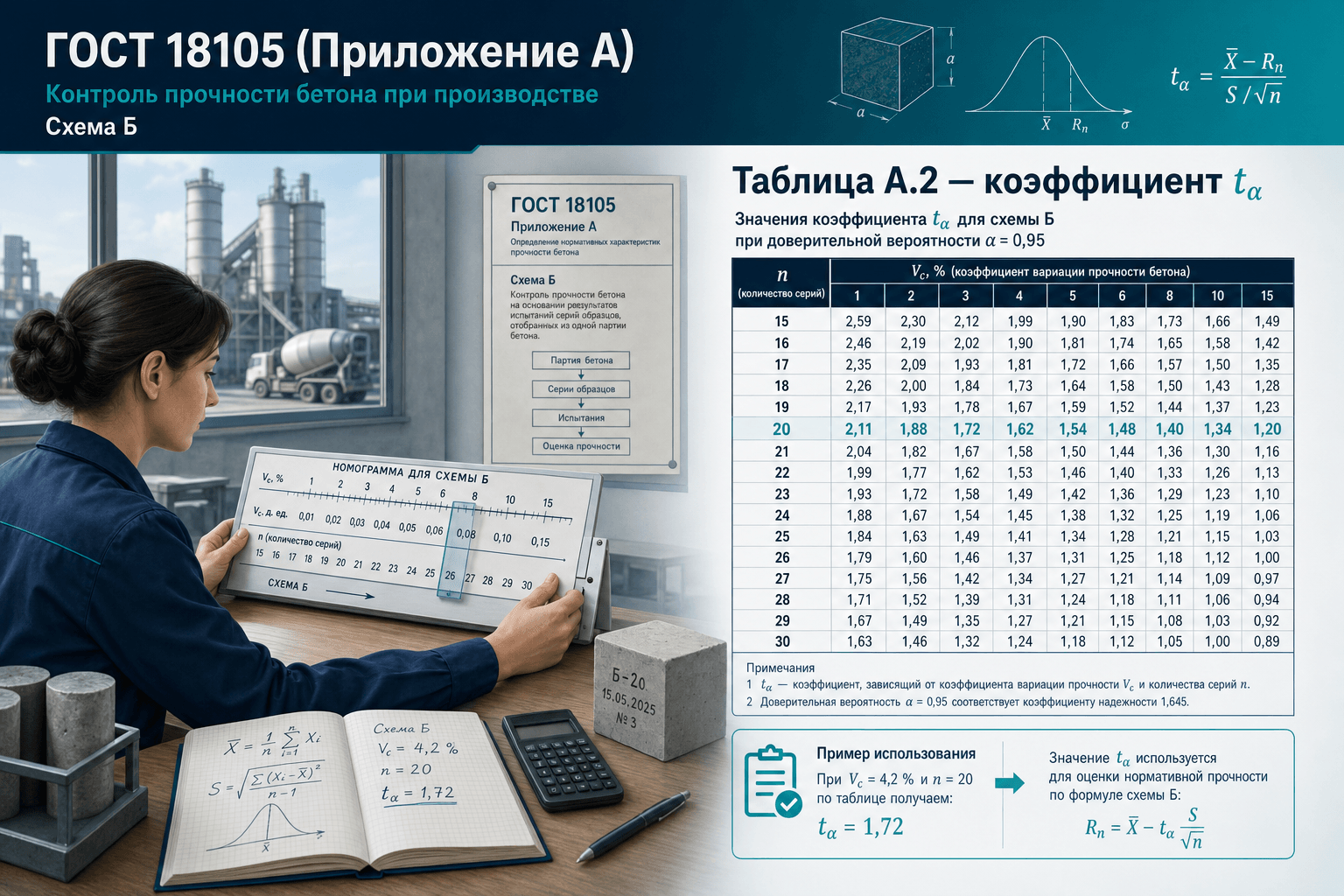 Таблица А.2 и коэффициент tα: формула (10) и Kт для схемы Б по ГОСТ 18105