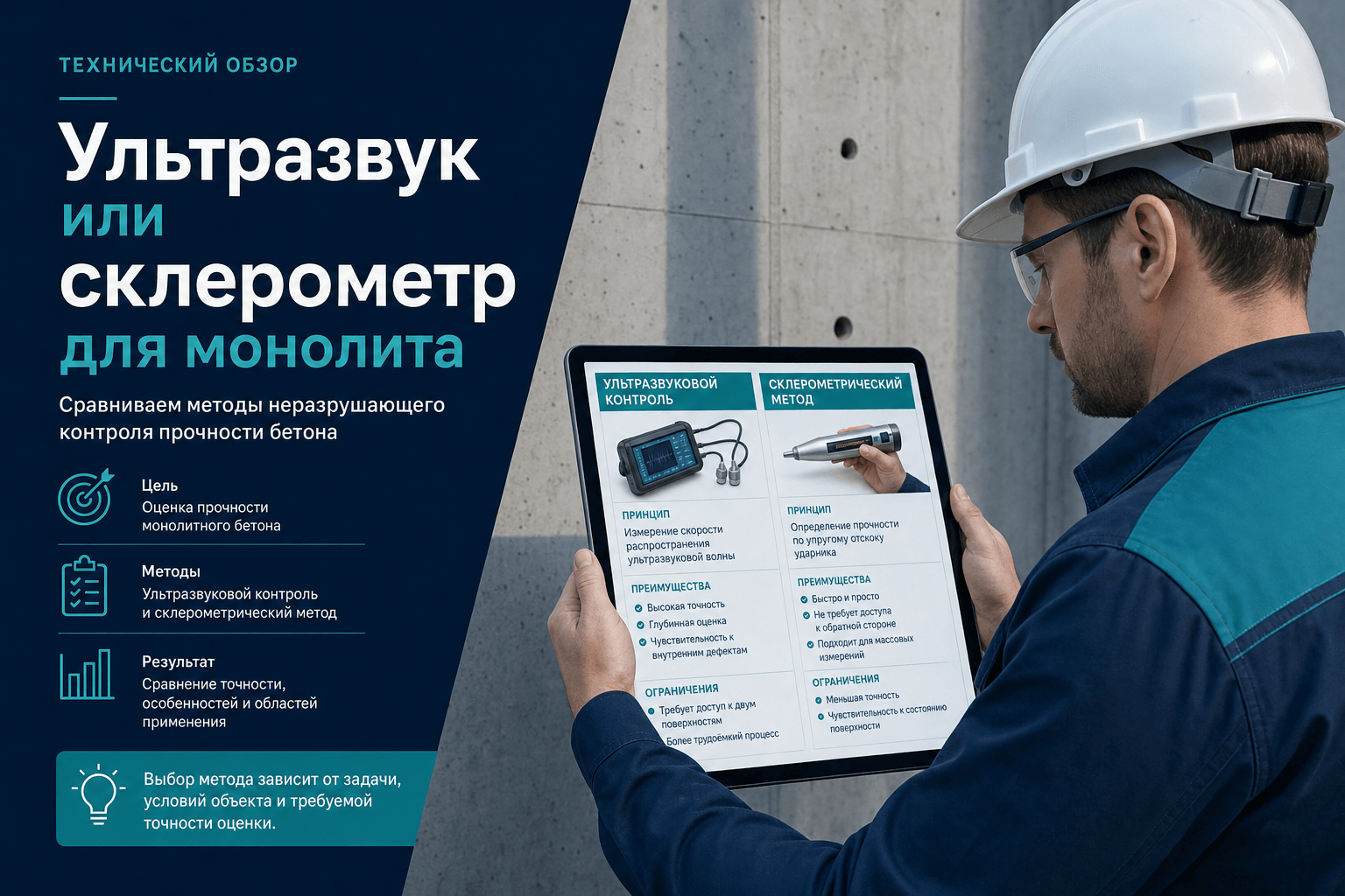 Ультразвук или склерометр: что выбрать для приёмки монолита